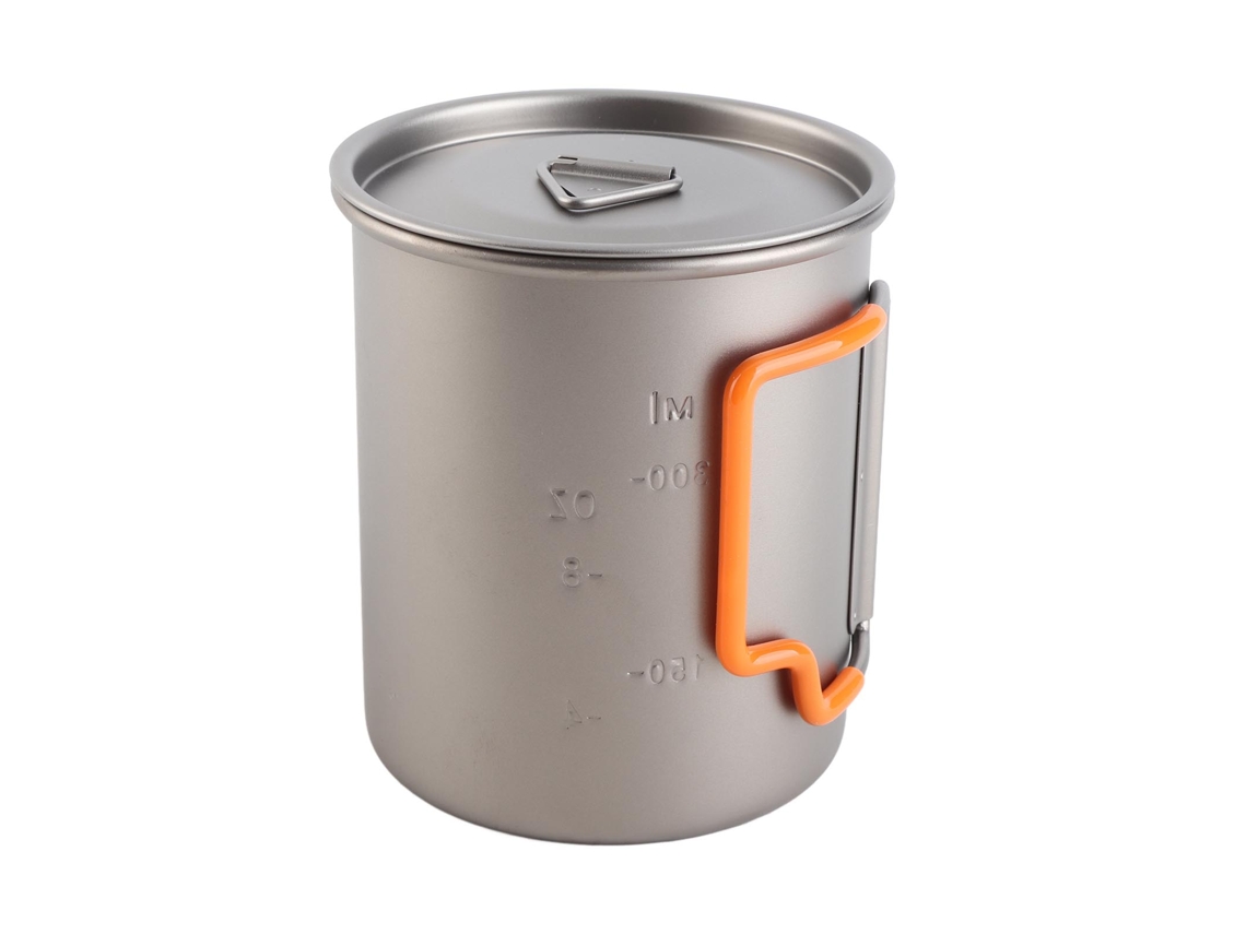 Business copo de Camping de Titânio Empilhável com Alça Plegável para Viagens e Outdoor 450ml