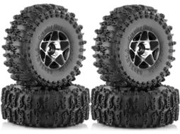 Conjunto de 4 Rodas e Pneus Beadlock de 63 Mm para Carros Rc Crawler 1/18 e 1/24 (trx4m, Scx24, Fcx24) SFUSHOS (1,0 Polegada)