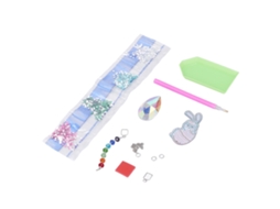 Kit De Pintura De Piedras Strass 5d Conejo Diseño Lindo Brillo Diy Colgante Decorativo Para Patio Jardín