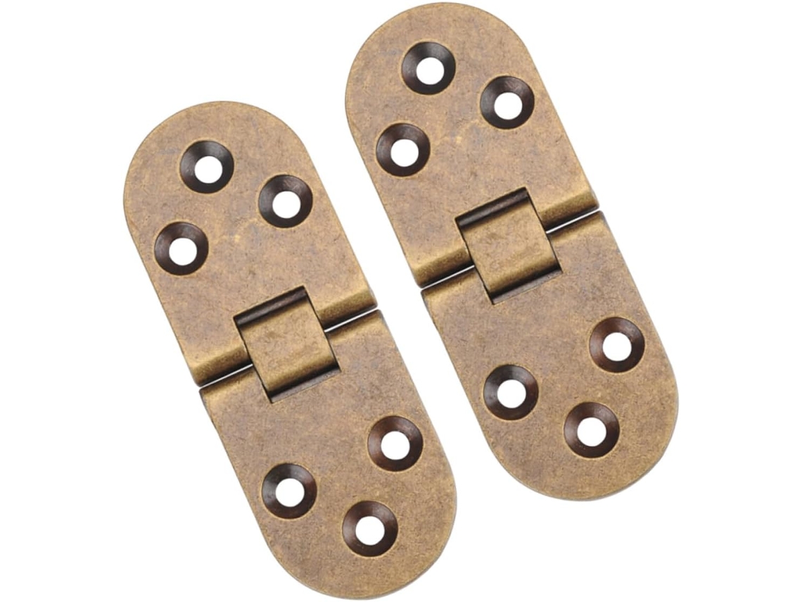 2 Dobradiças Invisíveis Torneadas Em Metal Bronze, Liga De Zinco,