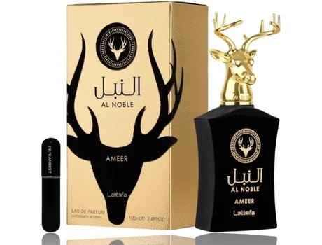 Al Noble AMEER Eau de Parfum 100ml (Original) com Design Elegante Brinde Atomizador 5ml DRIKANBEST Recarregável