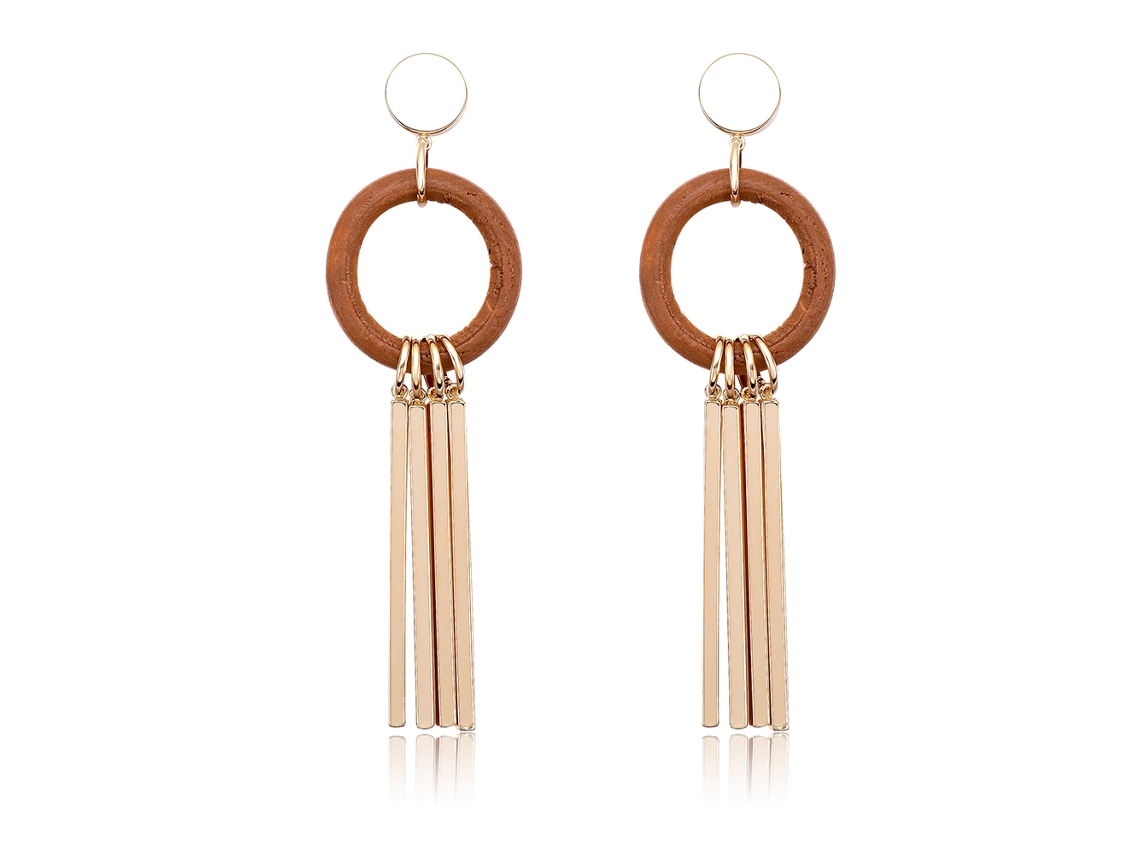Brincos Pendentes Com Pietre Strass E Tassel