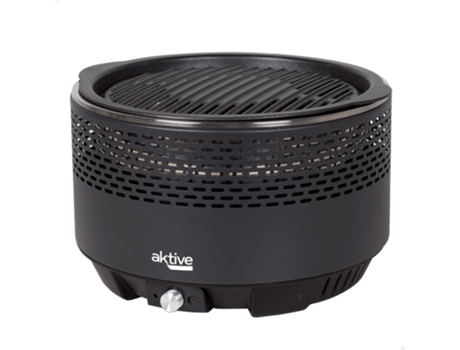 Churrasqueira Redonda Sem Fumaça Preta 2 Em 1 Tampo De Mesa34 Cm AKTIVE