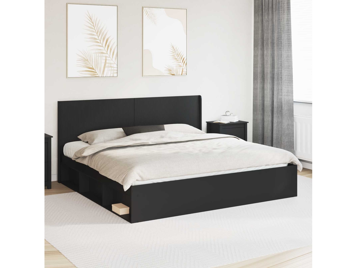 Vidaxl Cabeceira Preto Derivados De Madeira