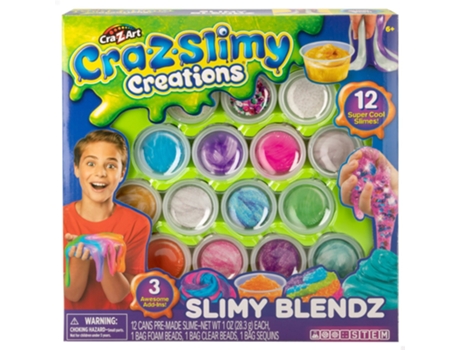 Slime CRA-Z-ART Cra-Z-Slimy Creations C/Acessórios (12 Unidades - 6 anos)