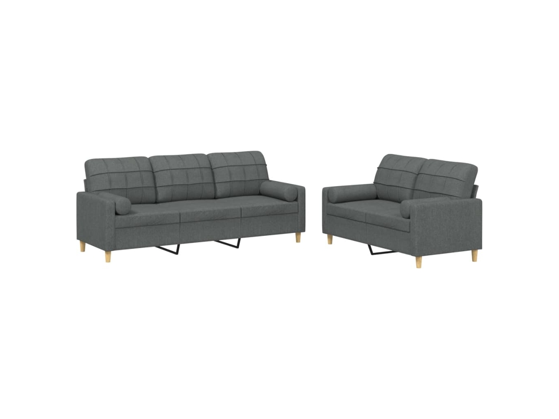 Sofa Set, Sofa Sets Vidaxl Cinzeto Tecido (n/a)