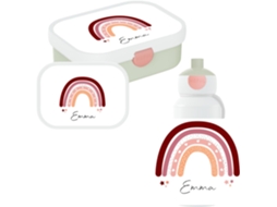 Conjunto De Lancheira E Garrafa De Água Rainbow Com Nome Para Crianças Conjunto Personalizado Para Gokoco