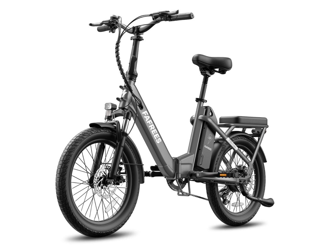 Bicicleta Elétrica FAFREES F20 Leve Motor de 250 W, Bateria de 36 V 20 Ah, Autonomia de 75 a 100 Km, Freios a Disco Mecânicos Cinza Escuro