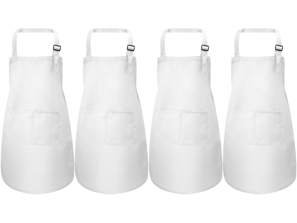 AIAIDIDIY Avental De Cozinha Ajustável Para Crianças, Resistente À Água E Óleo, Leve, Com 2 Bolsos, Macio E Lavável, Estilo Babador, Para Pintura E Atividades D
