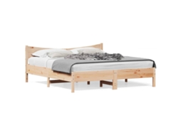 Bed Frame, Bed Frames Vidaxl Marrom Madeira De Pinho (180 X 200 Cm)