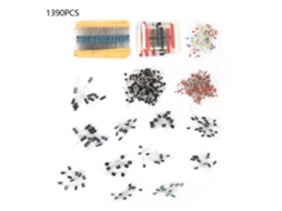 Kit 1390pcs Resistor Capacitor Eletrolítico Cerâmico Led Diode Transistor