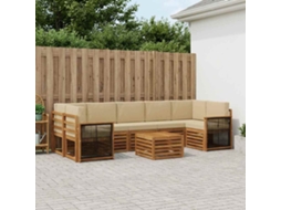 Vidaxl Conjunto De Sofás Para Exterior 8 Unid. Natural E Bege