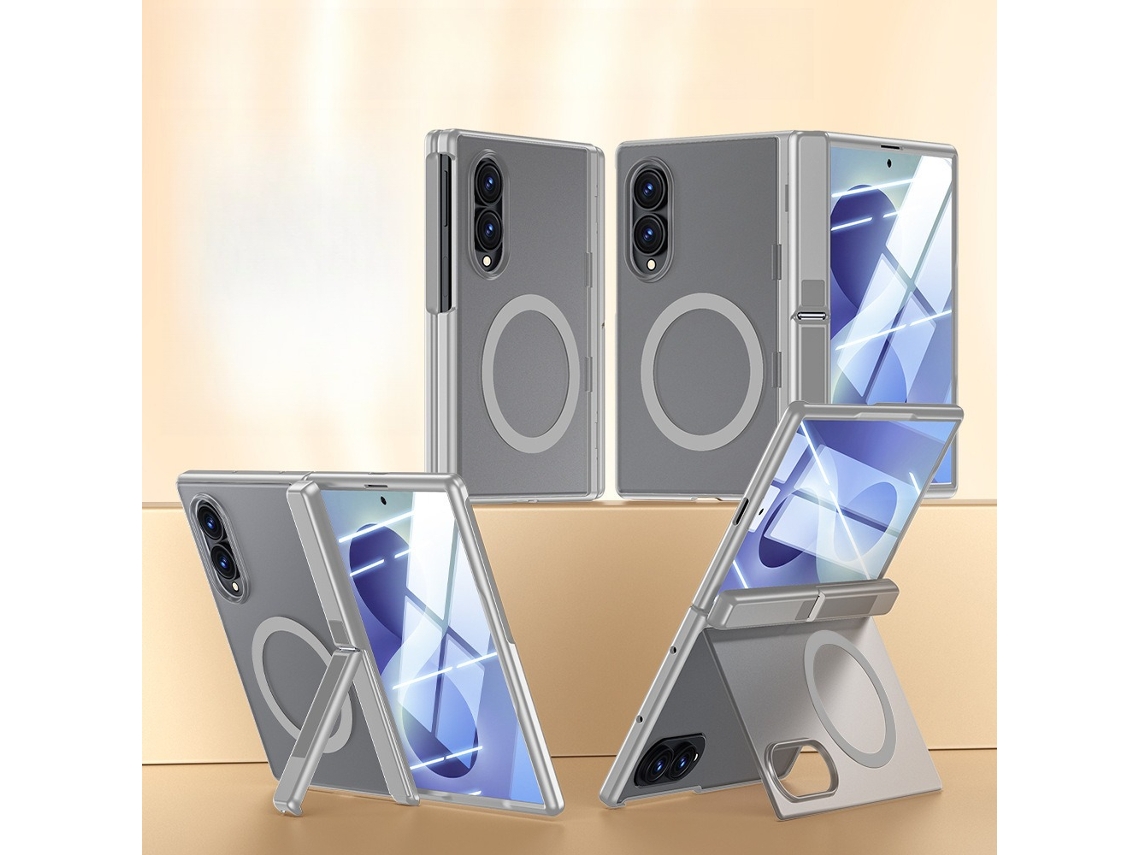 Capa Para Samsung Galaxy Z Fold 8 Mag Safe Case Com, Proteção De Dobradiça À Prova De Choque, Translúcida Cinza Hexinyigjly