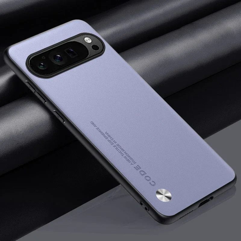 (roxo-claro, Google Pixel 9 Pro) Capa Flexível Ultrafina Com Textura De Couro Estilo Executivo Resistente A Impactos E Com Toque Agradável