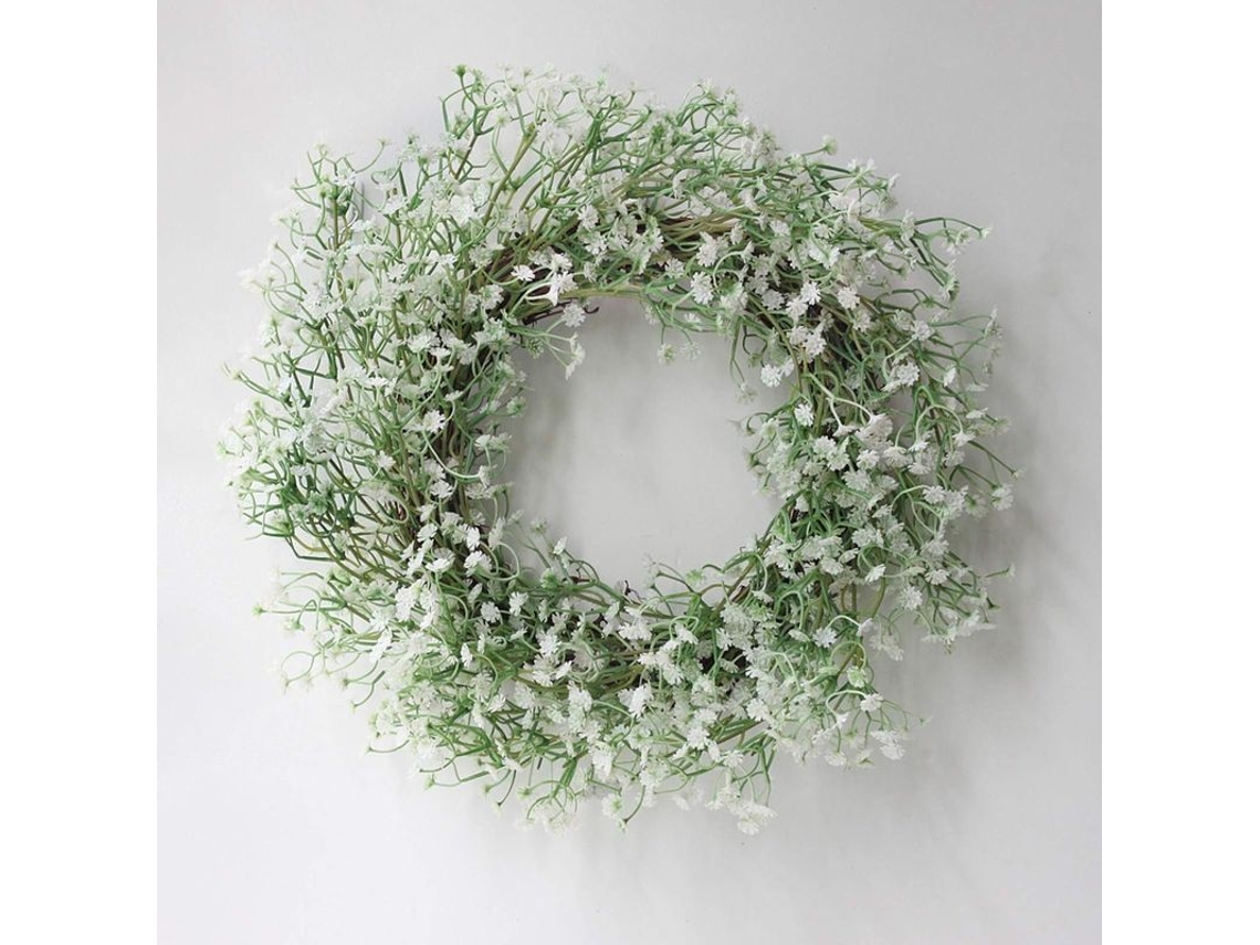 Guirnalda Artificial De Folhas Verdes Para Pendurar Flor De Seda Para Porta Principal 40cm