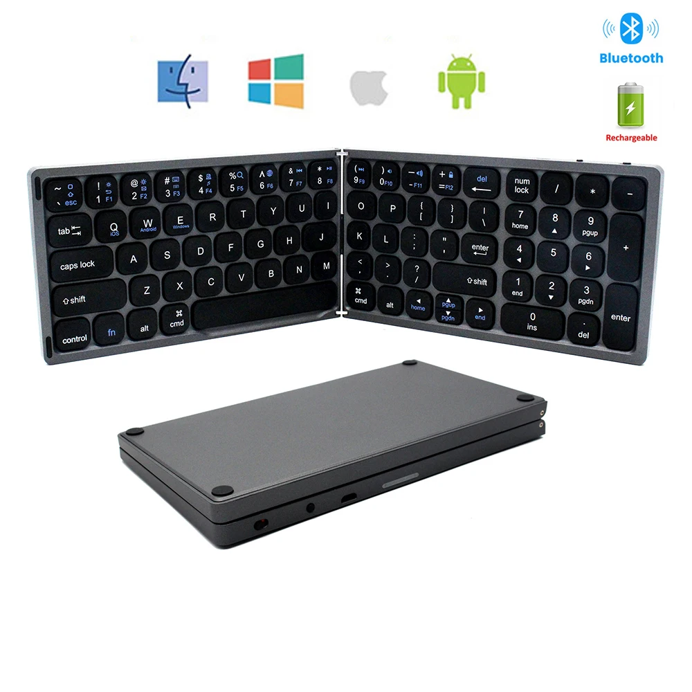 Teclado e Touchpad Bluetooth para Windows, Android e Ios MDUG (versões em Espanhol e Inglês)