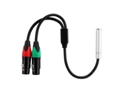 Cable de audio de 0,3 m, conector hembra de 6,35 mm a doble conector Xlr hembra, cobre puro, doble blindaje, calibre 24 Awg