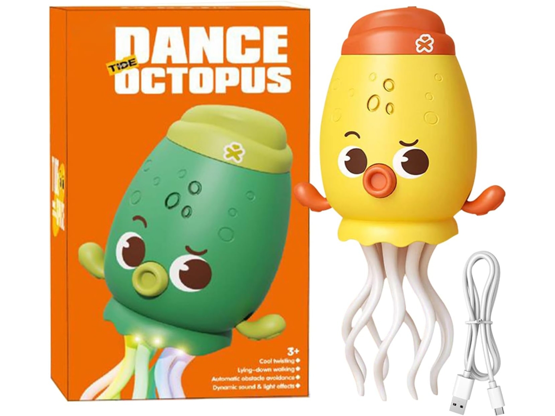 Brinquedo Elétrico Dançante Polvo Musical Para Crianças Animal Fofo Com Detecção De Obstáculos A