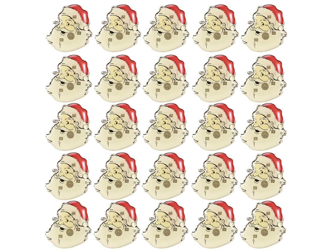 25pcs Broche de Natal com Led Piscante Papai Noel Árvore Decoração Festiva Diy | S/MARCA
