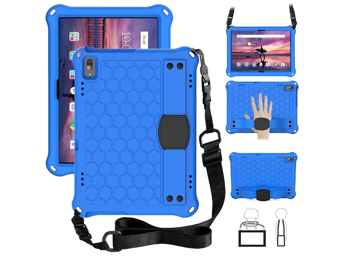 Capa Protetora Plana Com Design Em Favo De Mel Em Eva + Pc, Com Quatro Cantos Reforçados E Alça Integrada Para Lenovo Tab 4 10 Tb-x304f/n (preto + Pre