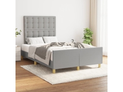 Vidaxl Estrutura De Cama Sem Colchão 120x200 Cm Tecido Cinzento-claro