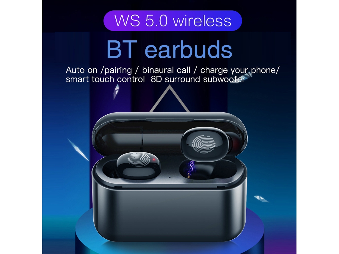 Fones Bluetooth A1 Tws com Estojo 1500mah EOOCOO (Controle por Toque, Emparelhamento Automático)