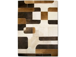 Tapete ZERIMAR Patchwork (Castanho - 180x120 cm - Pele)