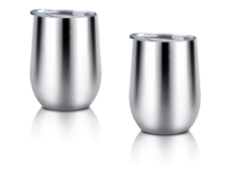 Copo de Vinho Isolado Nova LINE com tampa 355ml inox parede dupla vácuo S/MARCA