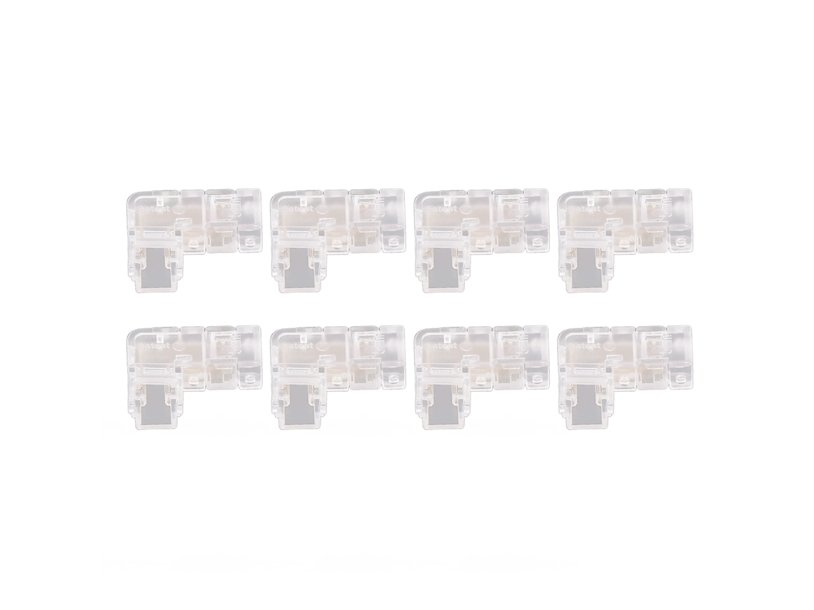 8 Conectores L para Fita Led Cob 5mm 2 pinos sem solda transparente | S/MARCA