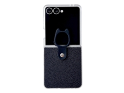 Capa Transparente Em Pu + Pc Com Suporte De Anel Para Samsung Galaxy Z Flip6 5g