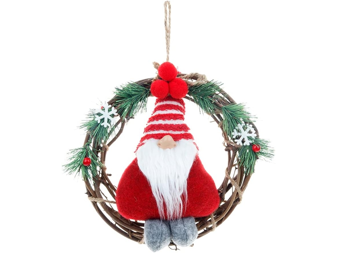 Guirlanda decorativa para porta, guirlanda original e elegante com motivos de gnomos.