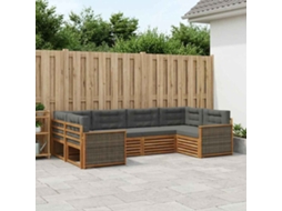 Vidaxl Conjunto De Sofás Para Exterior 6 Unid. Natural E Antracite