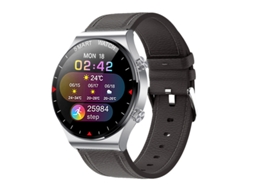 Smart Watch SHAH ARPAN C100Pro Bluetooth Call Health Monitor Couro Prateado