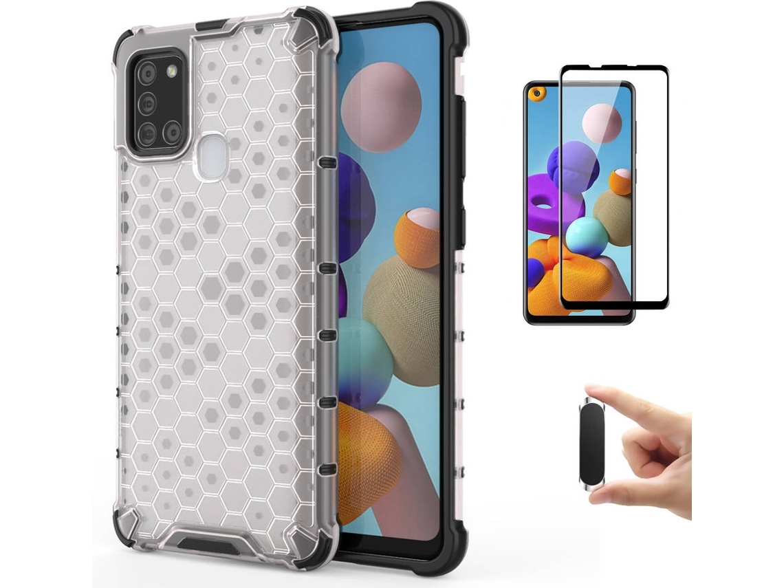 Kit Capa/película E Suporte Para Samsung A21s, Flexguard Rumble