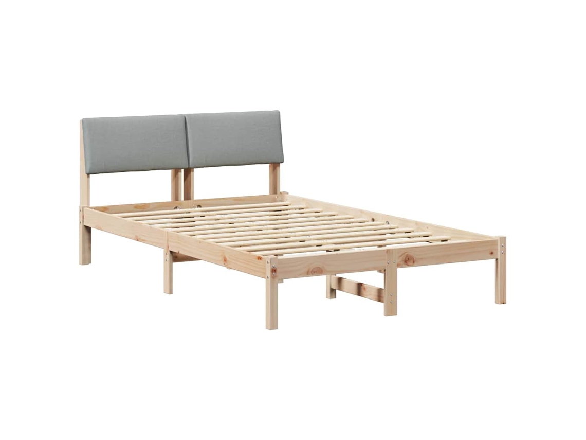 Conjunto 1 Cama De Plataforma Vidaxl Castanho Madeira De Pinho Maciça (120 X 190 Cm)
