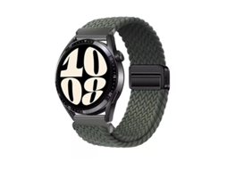 Pulseira De Nylon Trançado Com Fecho Magnético Para Huawei Watch 5-samsung Galaxy 7-xiaomi Mi S4 Garmin Verde Oliva 20mm
