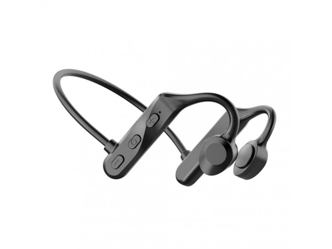 Auriculares Bluetooth de Condução Óssea K69 Compatível com Mãos Livres Sem Fio com Microfone Preto