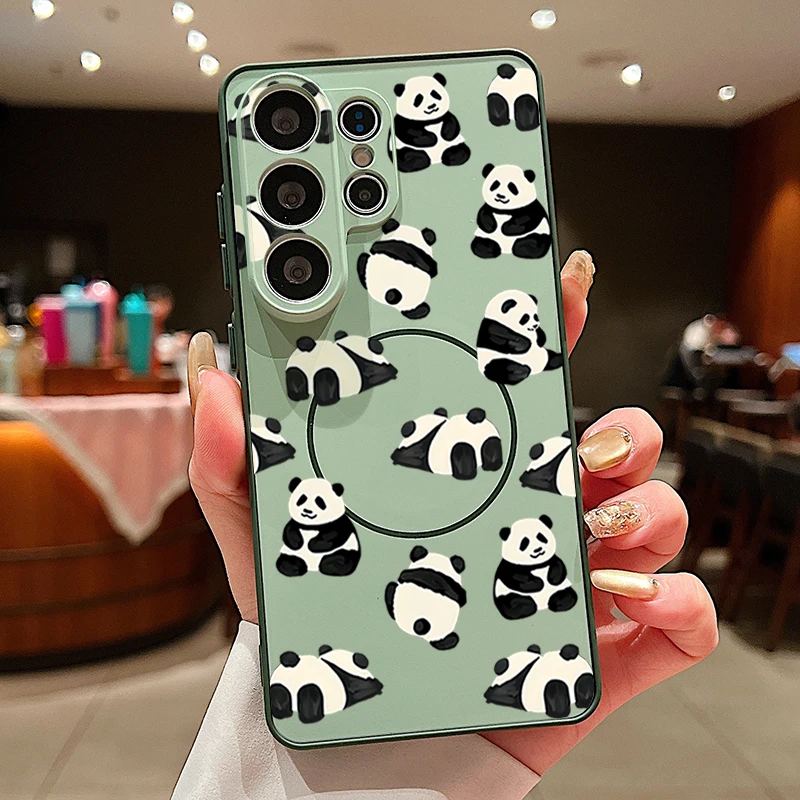 (verde) Capa Magnética Para Celular Galaxy A35 Com Estampa De Panda Fofo