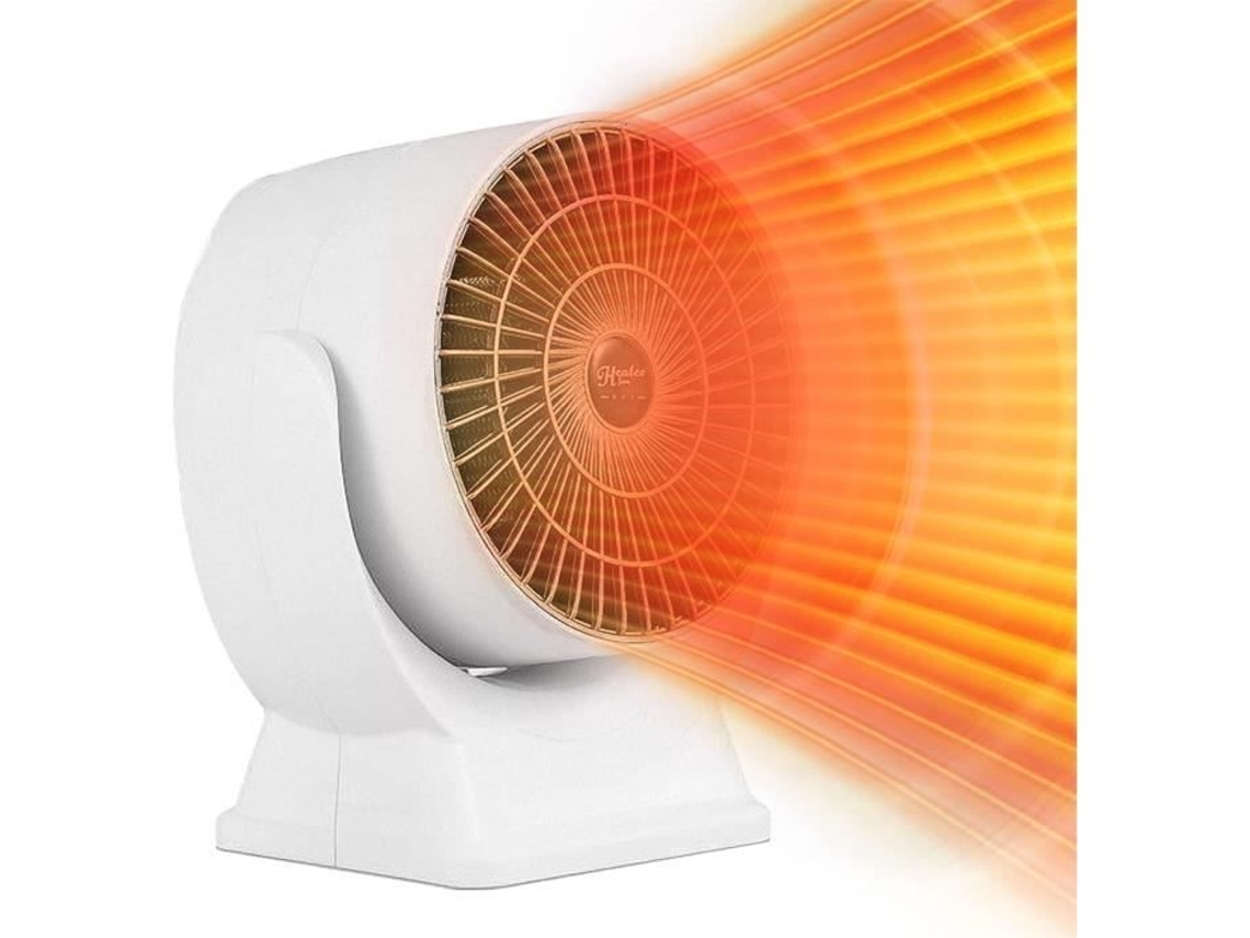 Aquecedor com Ventilador de Cerâmica Ptc 650W Aquecedor Elétrico Móvel Proteção Contra Superaquecimento Aquecedor Elétrico