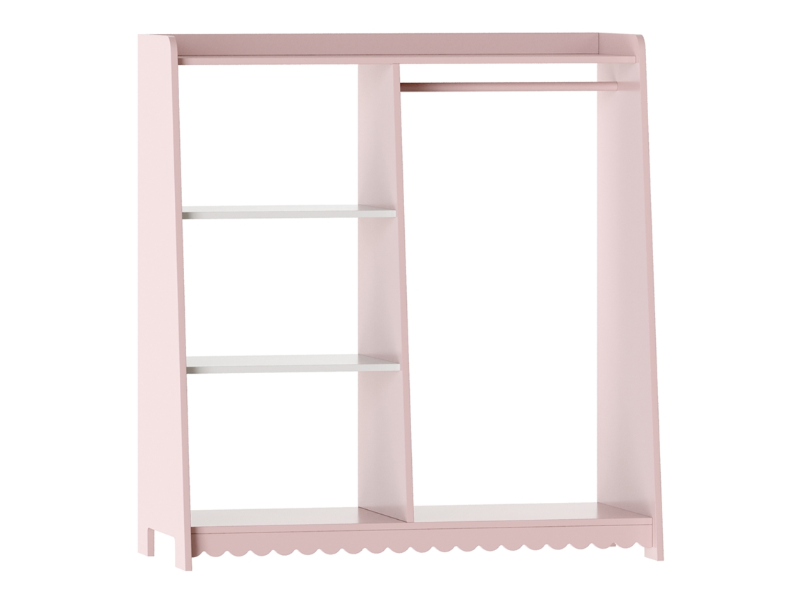 Guarda-roupa infantil Vestnes 90x80x38 cm rosa/branco [EN.CASA]