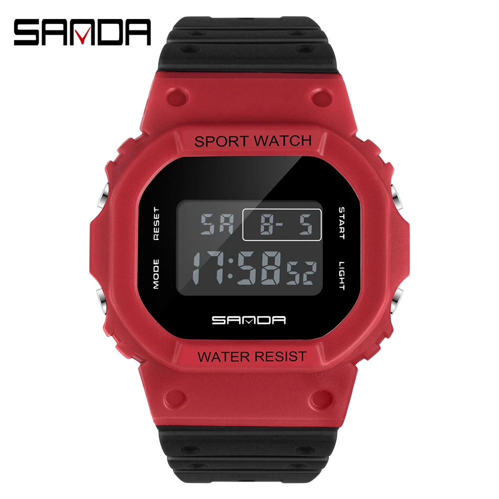 Relógio MDUG feminino de quartzo silicone preto, moderno, esportivo, à prova d'água
