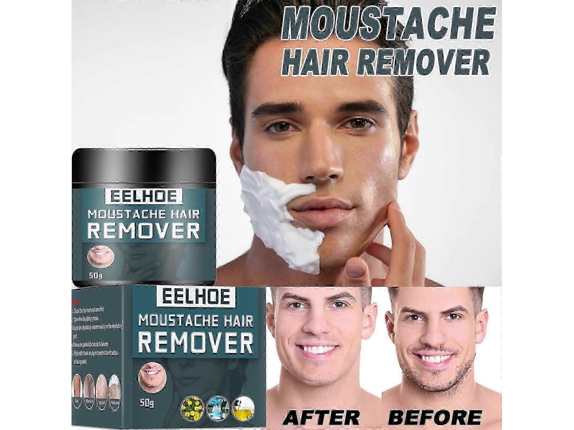 Pasta Depilatória Masculina Para Rosto E Bigode, Fórmula Suave, Fácil De Usar