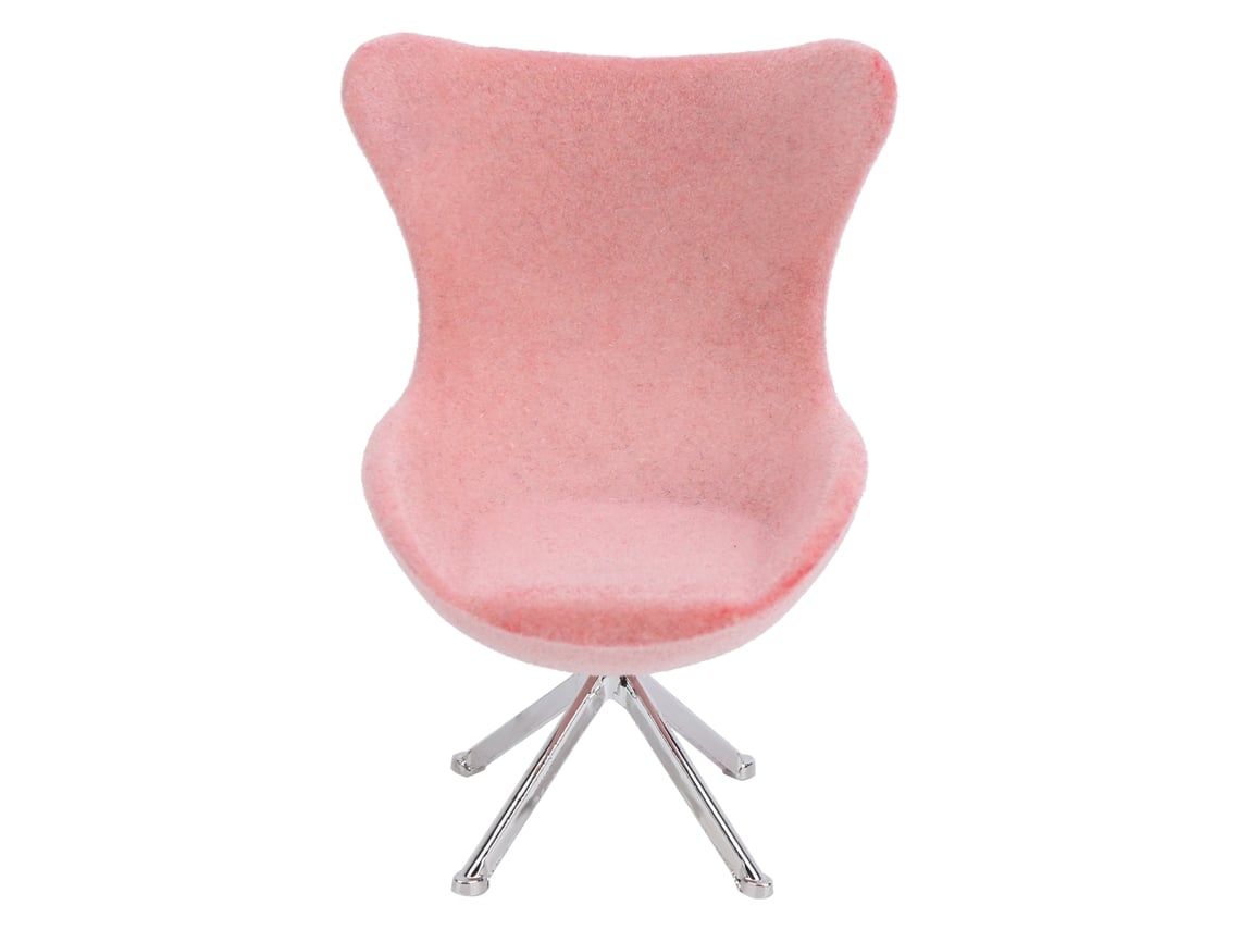 Ats silla Miniatura Sofá Flock Mini Modelo Mueble Decoración Accesorio Casa Muñeca 1:12 Rosa