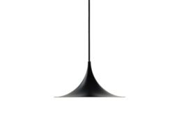 Luminária Pendente Nórdica Semiminimalista Em Alumínio Preto Para Restaurante, Cozinha, Sala De Jantar - E14 Inspirada Por Gubi Cabo Longo 3,8m.