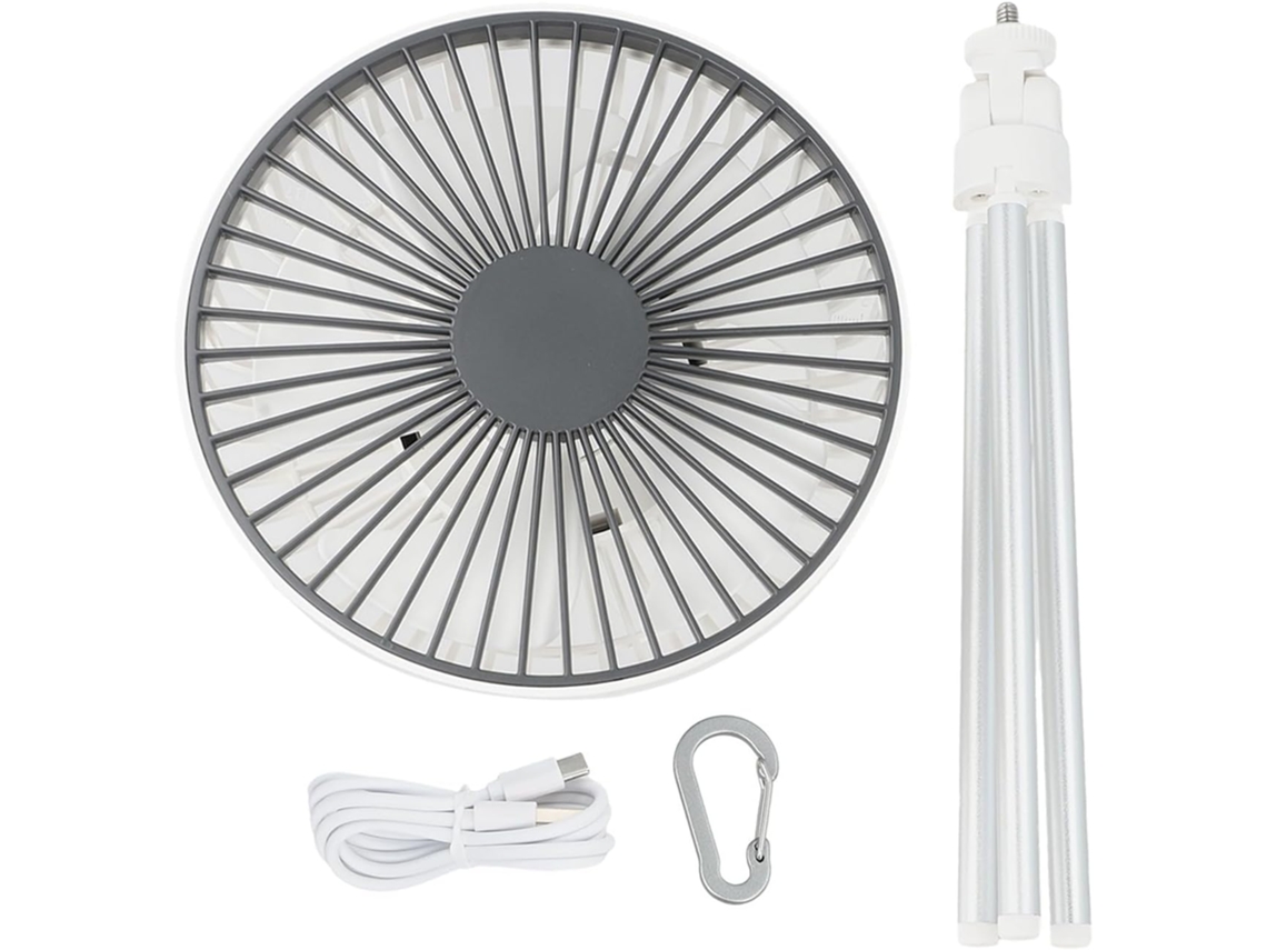 Ventilador De Camping Recarregável, Tripé Portátil 4000mah, Teto Com
