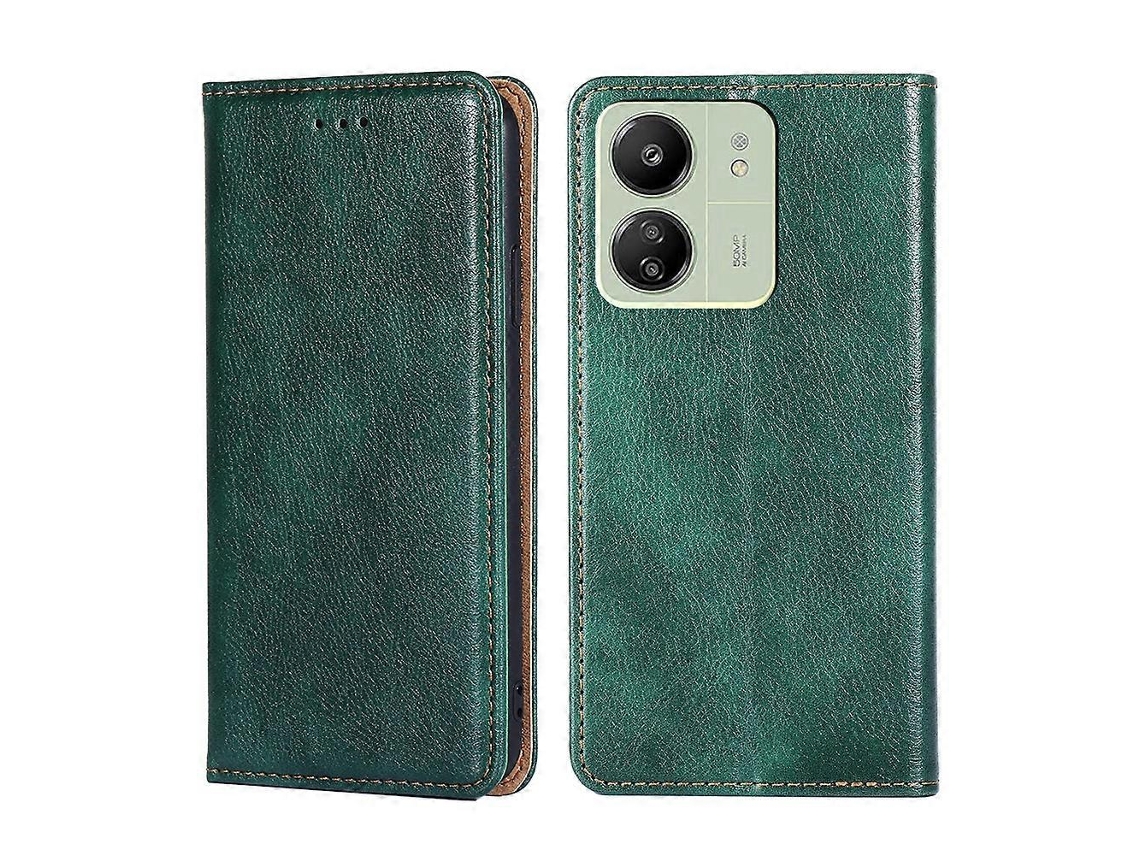 Capa De Celular Magnética De Couro Com Cor Sólida E Óleo Brilhante