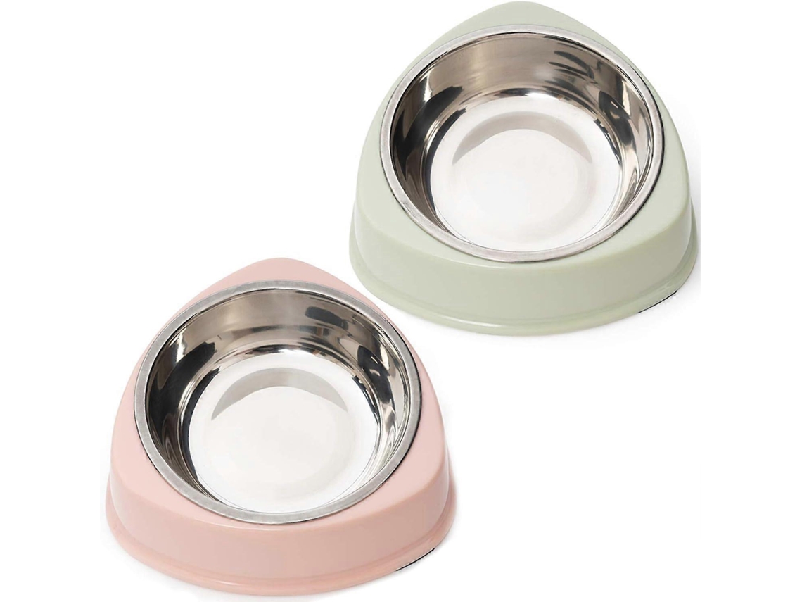 Conjunto de 2 Tigelas para Cães e Gatos em Aço Inoxidável, Antiderrapantes, Acessórios para Animais de Estimação AQUAFORGE