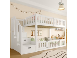 Beliche 90x200 Escada Armazenamento Branca
