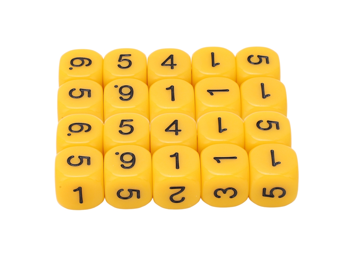 Dados Numéricos de 6 Lados com Cantos Arredondados Business