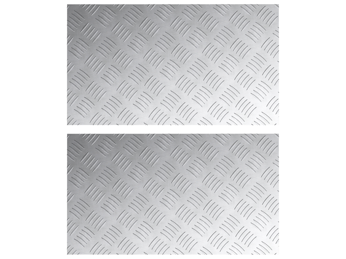 Conjunto 2 Degraus De Escada Vidaxl Prateado Alumínio (70 X 40 Cm)